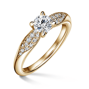 Luna | Zásnubní prsten se středovým kamenem 0.500ct, žluté zlato, s diamanty 47
