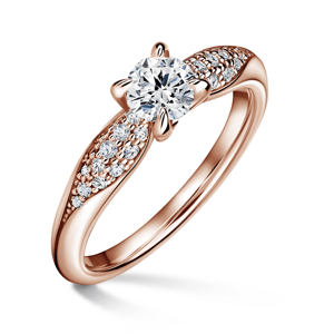 Luna | Zásnubní prsten se středovým kamenem 0.500ct, růžové zlato, s diamanty 46