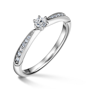 Minerva Side Stones | Zásnubní prsten se středovým kamenem 0.085ct, bílé zlato, s diamanty 51