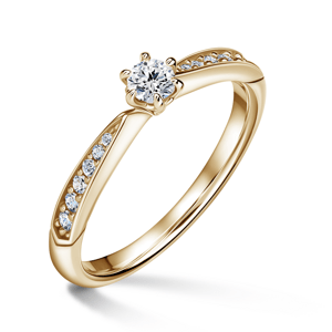 Minerva Side Stones | Zásnubní prsten se středovým kamenem 0.145ct, žluté zlato, s diamanty 49