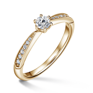 Minerva Side Stones | Zásnubní prsten se středovým kamenem 0.180ct, žluté zlato, s diamanty 47
