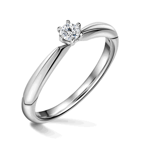 Minerva | Zásnubní prsten se středovým diamantem 0.085 ct, bílé zlato 46