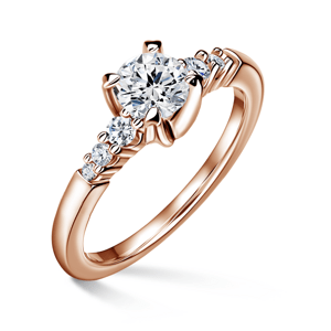 Sierra | Zásnubní prsten se středovým kamenem 0.700ct, růžové zlato, s diamanty 50