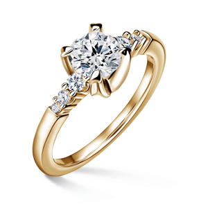 Sierra | Zásnubní prsten se středovým kamenem 0.900ct, žluté zlato, s diamanty