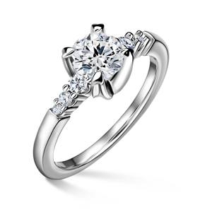 Sierra | Zásnubní prsten se středovým kamenem 0.900ct, bílé zlato, s diamanty 52
