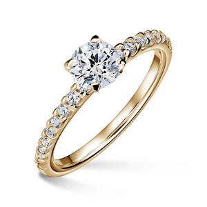 Aria | Zásnubní prsten se středovým kamenem 0.900ct, žluté zlato, s diamanty 48