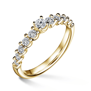 Dafné | Zásnubní prsten se středovým kamenem 0.145ct, žluté zlato, s diamanty 49