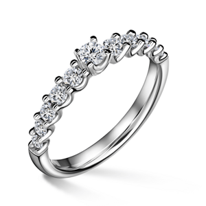 Dafné | Zásnubní prsten se středovým kamenem 0.145ct, bílé zlato, s diamanty 46