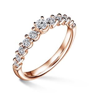 Dafné | Zásnubní prsten se středovým kamenem 0.145ct, růžové zlato, s diamanty 46