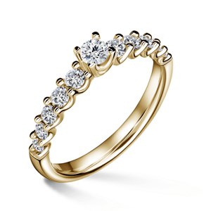 Dafné | Zásnubní prsten se středovým kamenem 0.180ct, žluté zlato, s diamanty 47