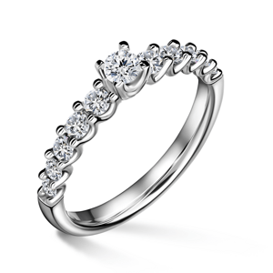 Dafné | Zásnubní prsten se středovým kamenem 0.180ct, bílé zlato, s diamanty 46