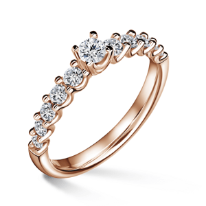 Dafné | Zásnubní prsten se středovým kamenem 0.180ct, růžové zlato, s diamanty 51