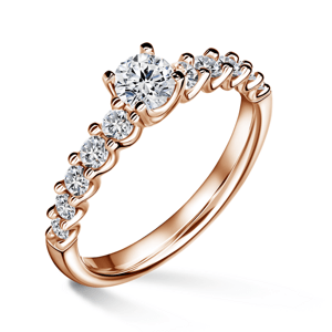 Dafné | Zásnubní prsten se středovým kamenem 0.400ct, růžové zlato, s diamanty 56