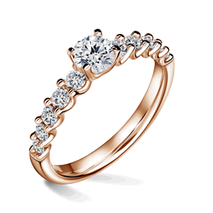 Dafné | Zásnubní prsten se středovým kamenem 0.500ct, růžové zlato, s diamanty 48