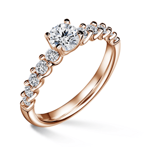Dafné | Zásnubní prsten se středovým kamenem 0.700ct, růžové zlato, s diamanty 49