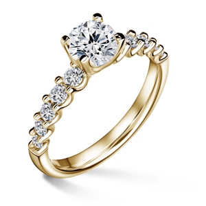 Dafné | Zásnubní prsten se středovým kamenem 0.900ct, žluté zlato, s diamanty 56