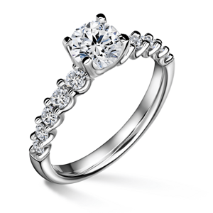 Dafné | Zásnubní prsten se středovým kamenem 0.900ct, bílé zlato, s diamanty 46