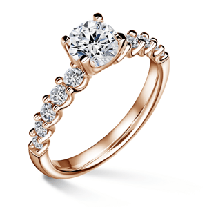 Dafné | Zásnubní prsten se středovým kamenem 0.900ct, růžové zlato, s diamanty 48