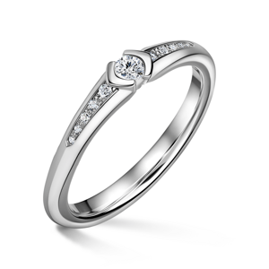 Harmonia | Zásnubní prsten se středovým kamenem 0.085ct, bílé zlato, s diamanty 47