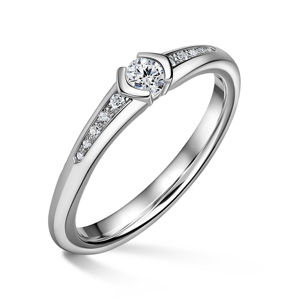 Harmonia | Zásnubní prsten se středovým kamenem 0.145ct, bílé zlato, s diamanty 49