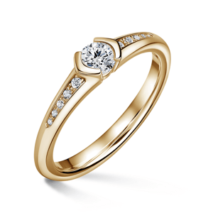 Harmonia | Zásnubní prsten se středovým kamenem 0.180ct, žluté zlato, s diamanty 46
