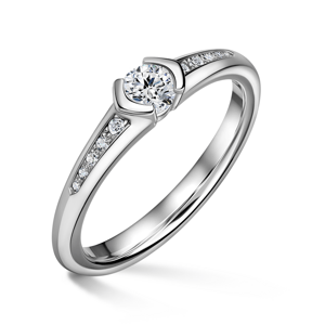 Harmonia | Zásnubní prsten se středovým kamenem 0.180ct, bílé zlato, s diamanty 52