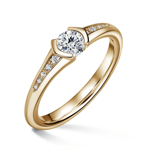 Harmonia | Zásnubní prsten se středovým kamenem 0.500ct, žluté zlato, s diamanty 46