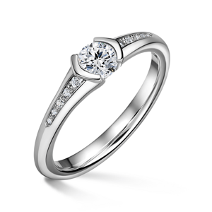 Harmonia | Zásnubní prsten se středovým kamenem 0.500ct, bílé zlato, s diamanty 50