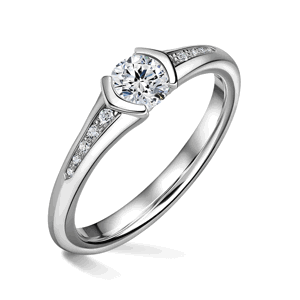 Harmonia | Zásnubní prsten se středovým kamenem 0.700ct, bílé zlato, s diamanty 62