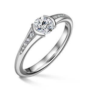 Harmonia | Zásnubní prsten se středovým kamenem 0.900ct, bílé zlato, s diamanty 47