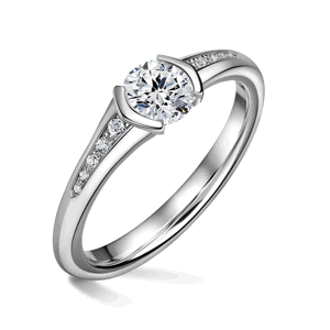 Harmonia | Zásnubní prsten se středovým kamenem 0.900ct, bílé zlato, s diamanty 54