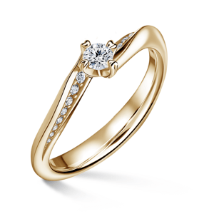 Freya Side Stones | Zásnubní prsten se středovým kamenem 0.145ct, žluté zlato, s diamanty 47