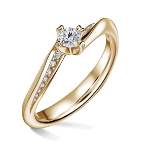 Freya Side Stones | Zásnubní prsten se středovým kamenem 0.180ct, žluté zlato, s diamanty 49