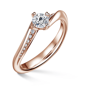 Freya Side Stones | Zásnubní prsten se středovým kamenem 0.400ct, růžové zlato, s diamanty 47