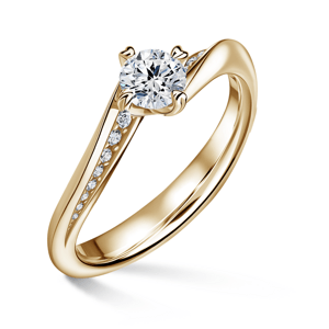 Freya Side Stones | Zásnubní prsten se středovým kamenem 0.500ct, žluté zlato, s diamanty 48