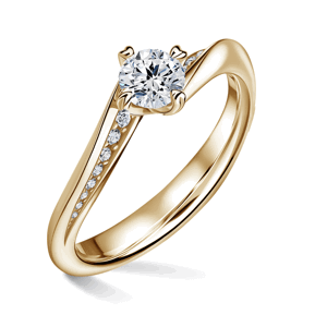 Freya Side Stones | Zásnubní prsten se středovým kamenem 0.500ct, žluté zlato, s diamanty 61