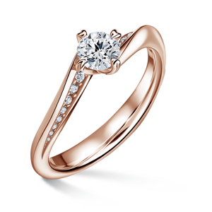 Freya Side Stones | Zásnubní prsten se středovým kamenem 0.500ct, růžové zlato, s diamanty 47