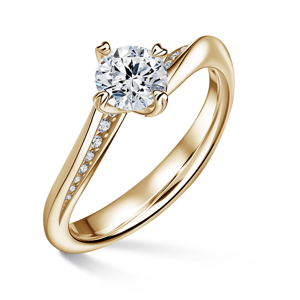 Freya Side Stones | Zásnubní prsten se středovým kamenem 0.900ct, žluté zlato, s diamanty 47