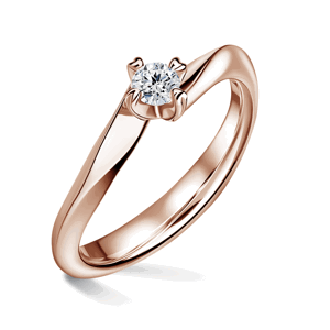 Freya | Zásnubní prsten se středovým diamantem 0.180ct, růžové zlato 61