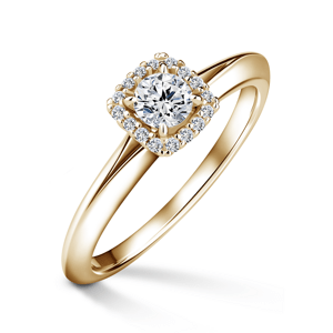 Odette | Zásnubní prsten se středovým diamantem 0.25ct, žluté zlato, s diamanty 46