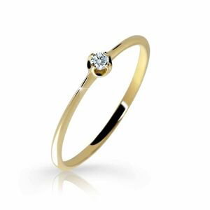 Zlatý zásnubní prsten DF 2931, žluté zlato, s briliantem 46