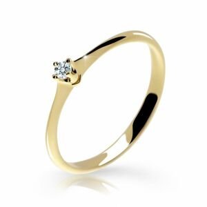 Zlatý zásnubní prsten DF 2940, žluté zlato, s briliantem 46