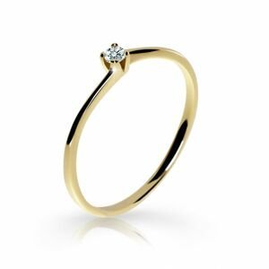 Zlatý zásnubní prsten DF 2943, žluté zlato, s briliantem 46