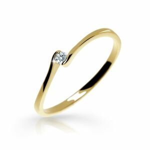 Zlatý zásnubní prsten DF 2947, žluté zlato, s briliantem 46