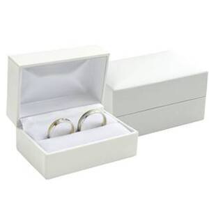 Šperky4U Bílá koženková krabička na snubní prsteny - KR0353-WH