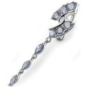 Šperky4U Stříbrný piercing do pupíku, světle fialové zirkony - BP01251-TZ