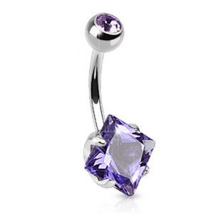 Šperky4U Piercing do pupíku, fialová barva - WP01304-TZ