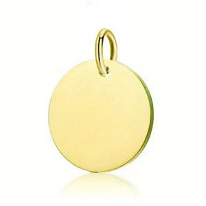 Šperky4U Ocelový přívěšek kolečko, Yellow gold, 15 mm - DR1336-15
