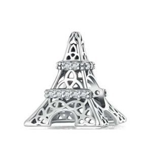 NUBIS® Stříbrný přívěšek korálek Eiffelova věž - NB-8289