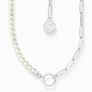 THOMAS SABO náhrdelník na charm White pearls and chain links KE2189-158-14